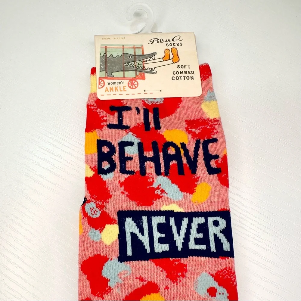 Blue Q I’ll Behave Never Ankle Socks, Women’s